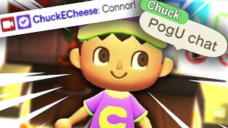 so Chuck E. Cheese visited my animal crossing island...