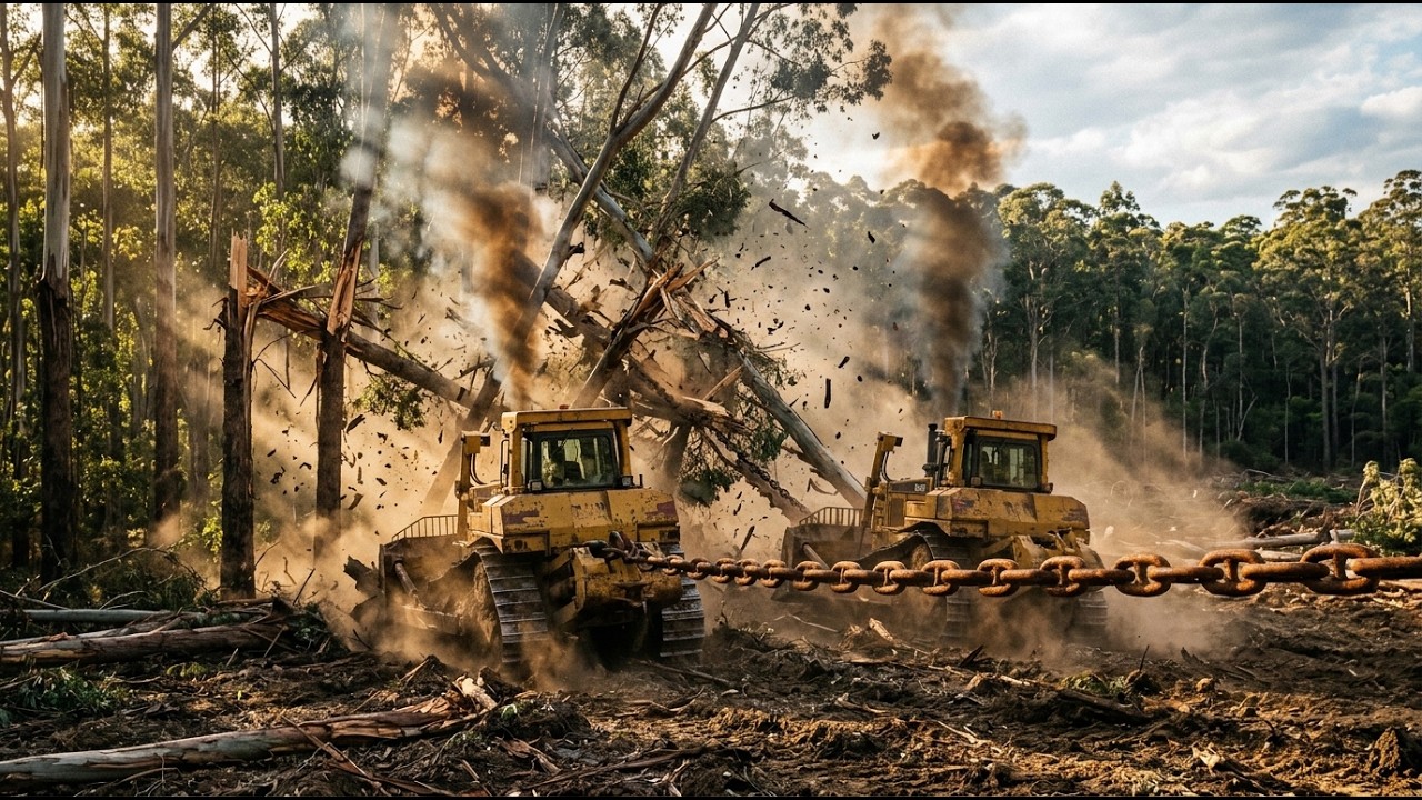 Massive Machinery Industrial Forest Clearing & Land Preparation ...