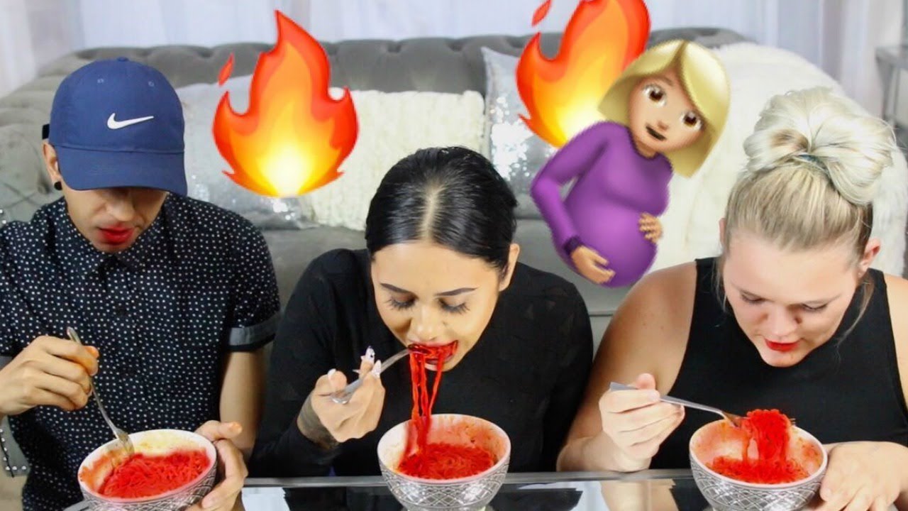 extreme-spicy-noodle-challenge-with-pregnant-friend-youtube