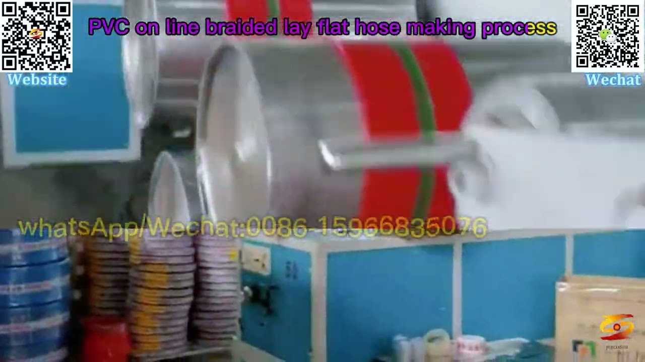 eva pe tpu pvc coated lay flat hose extruder, pvc fiber lay flat hose production line