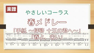 【やさしいコーラス】春メドレー『手紙 〜拝啓 十五の君へ〜』『春よ、来い』（音楽療法伴奏用アレンジ）