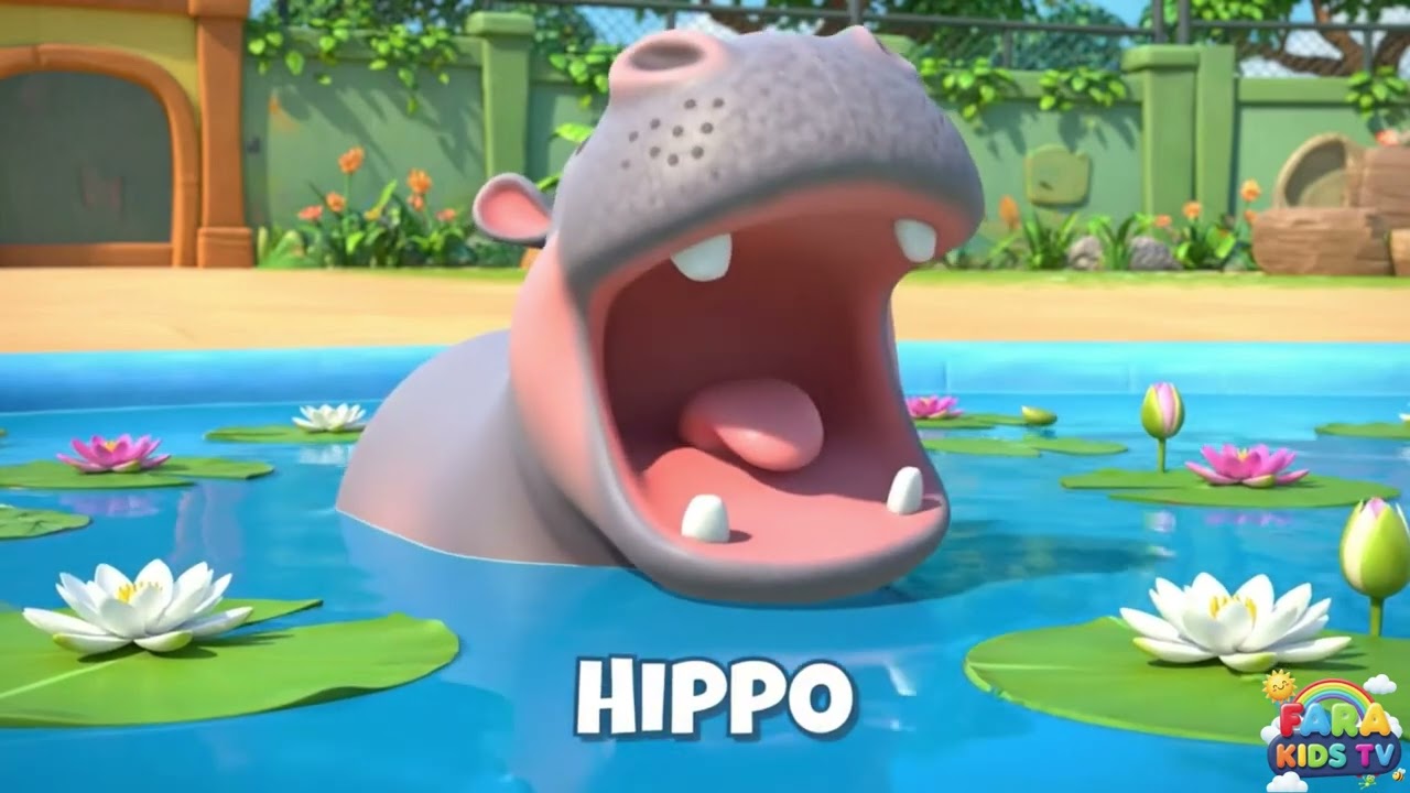 Hippo Facts for Kids! 🦛 | Learn About Zoo Animals & See Them Up Close | Preschool Learning 
