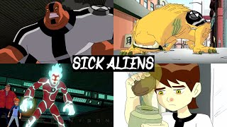 All sick aliens in Ben 10 classic