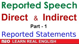 Direct and Indirect Speech in English | Reported Speech | Reported Statements