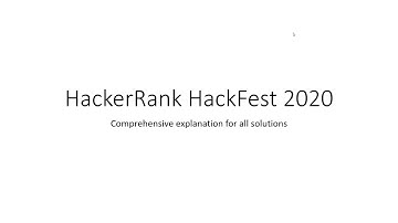 HackerRank HackFest 2020 - Explanation