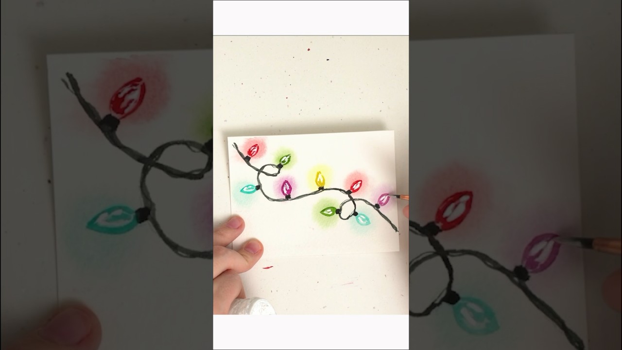 Advent calendar day 16! Simple way to paint glowing Christmas lights! Watch the full tutorial now!