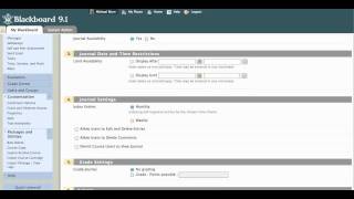 Blackboard 9: Creating Journals