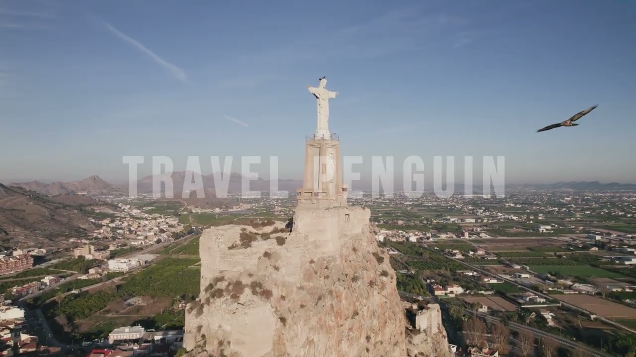 Spain 🇪🇸 Murcia, Christ of Monteagudo [4K] Drone Stock Footage 17