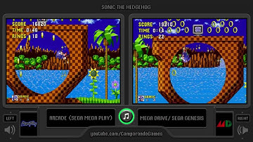 Sonic the Hedgehog (Arcade vs Sega Genesis) Side by Side Comparison