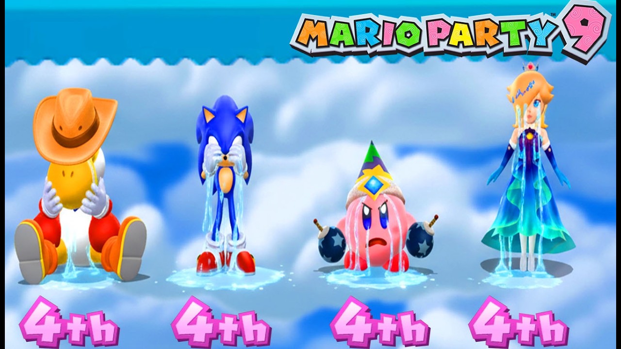 Mario Party 9 Step It Up Minigames - Yoshi vs Sonic vs Toad vs Rosalina ( Master Difficulty )