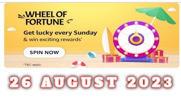 Amazon Every Sunday Weel of Fortune Quiz Answers Today | 27 August 2023 | @DailyQuizTime