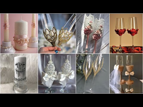 Beautiful DIY Wedding Decor Ideas DIY Candle & Champagne Flutes