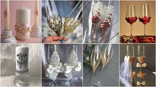 Beautiful DIY Wedding Decor Ideas DIY Candle & Champagne Flutes Wedding