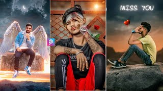 I miss you photo editing picsart || picsart miss you photo editing tutorial || sad photo editing screenshot 4