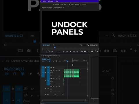 Customize & Undock Panels In Premiere Pro #shorts