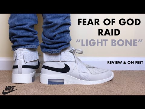 air fear of god raid light bone on feet