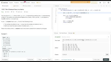 Leetcode 1337 The K Weakest Rows in a Matrix - Python