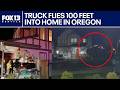 WATCH: Car flies into house, family not hurt in Tigard, OR