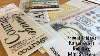 Frugal Fridays - Kaiser Craft Rub On's, Mini Stickers & Ribbon