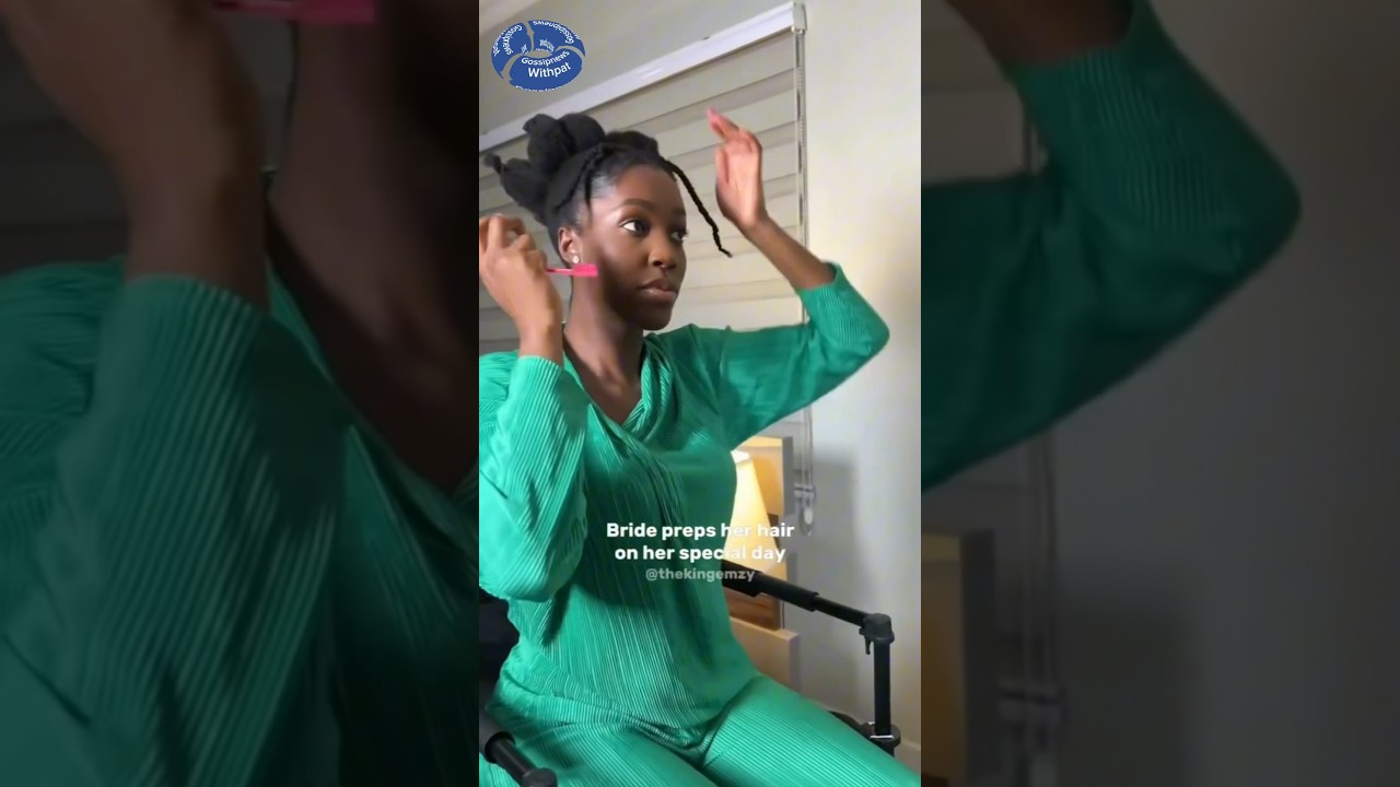 ⁣Moses Bliss wife doing her dressing her hair for their wedding #viral #trendingshorts #nigeriamusic