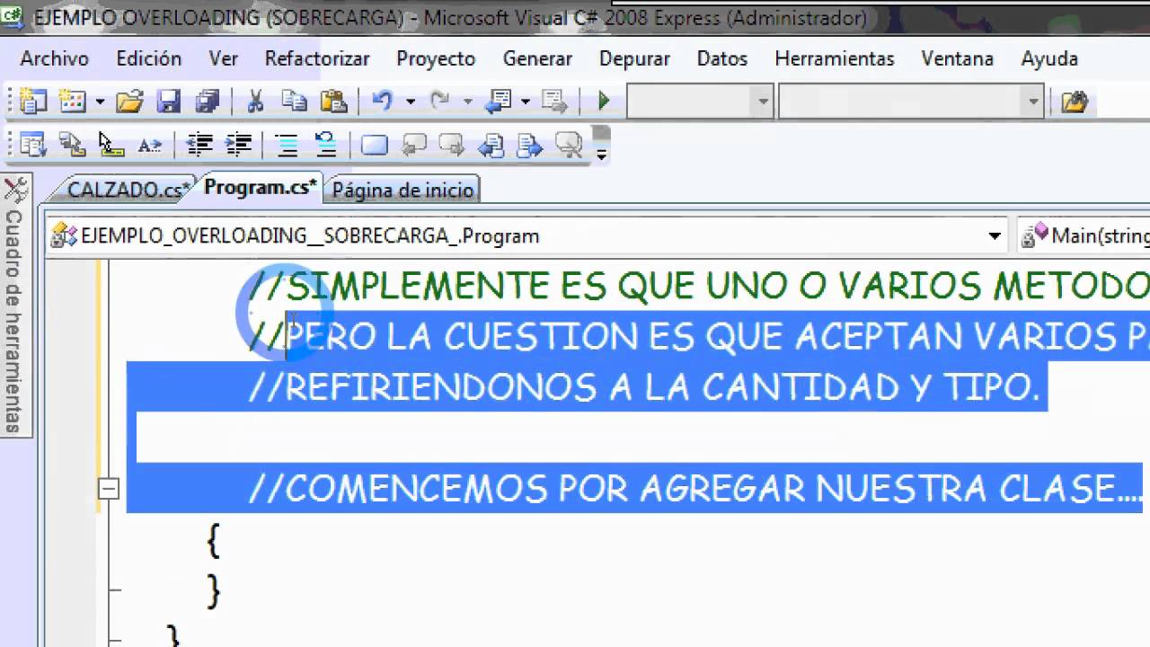 Overloading (Sobrecarga) en Visual C#.wmv - YouTube