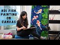 Koi Fish Painting l Easy Koi fish painting on canvas l Beautiful fish l Japanese painting l
