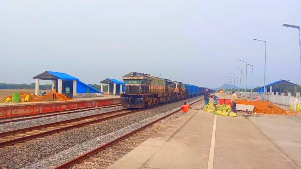 Chapar Railway Station WDG4G Goods Train crossing