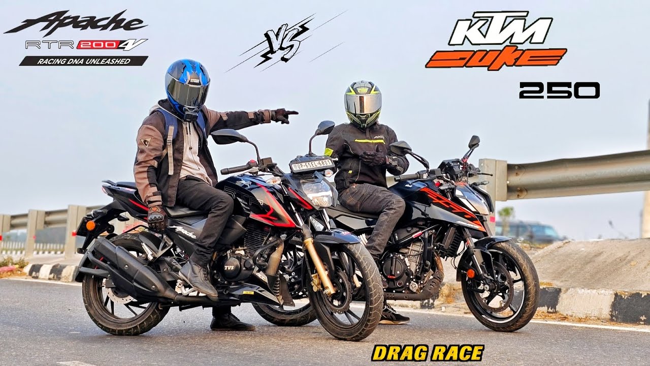 2024 KTM Duke 250 Vs TVS Apache RTR 200 4V | Drag Race | Unexpected Result 😱