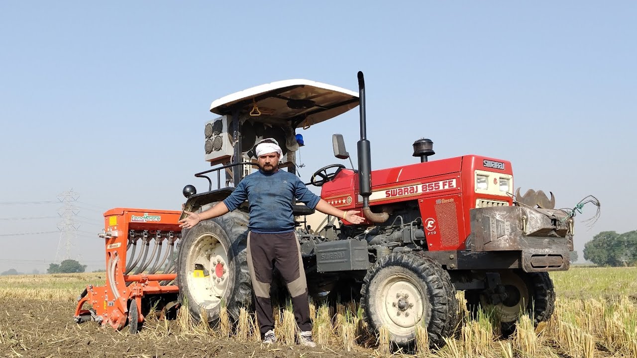 Swaraj 855 vs landforce super seeder performance / स्वराज 855 ओर लेंडफोरस सुपर सीडर