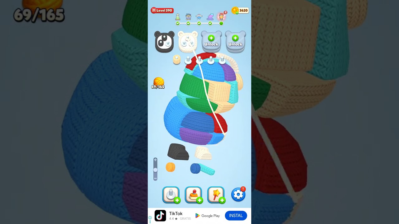 Game wool puzzle 3D 