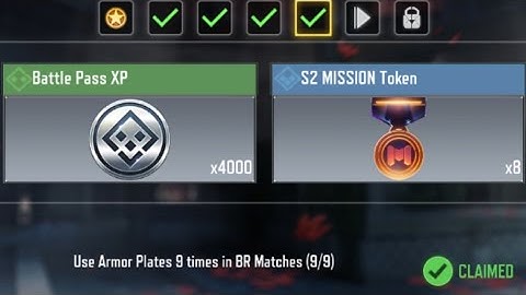 Call of Duty Mobile Use Armor Plates 9 times in BR Matches Task Complete