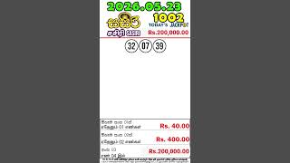 Sasiri 1002 2026.05.23 Today DLB Lottery Result සසිරි ලොතරැයි ප්‍රතිඵල #sasiri #@slLottery-sl
