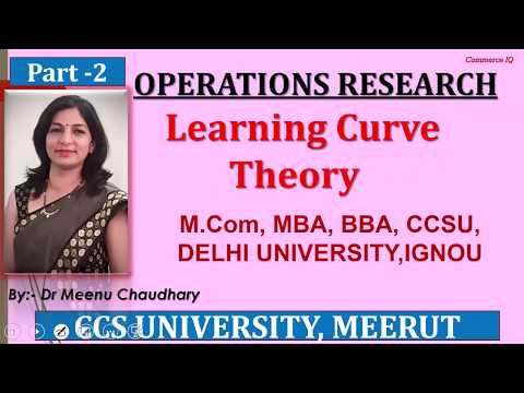 OPERATIONS RESEARCH| Learning Curve Theory | Part-02 | Dr. Meenu Chaudhary