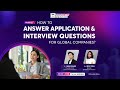 Webinar “How to answer application & interview questions for global companies?” - Tomorrow Marketers