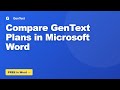How to Compare GenText Plans in Microsoft Word #Shorts