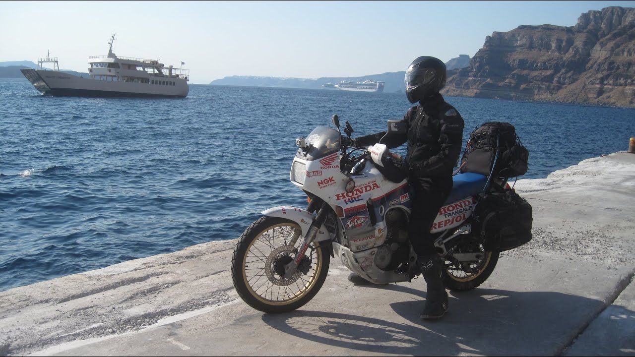[Slow TV] Motorcycle Ride Santorini (Cyclades Greece) YouTube