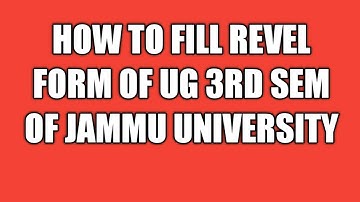 JAMMU UNIVERSITY :- How to fill  online re- evalution form of UG 3rd sem private of Jammu university