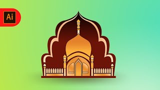 Adobe Illustrator Tutorial illustrasi Masjid screenshot 5