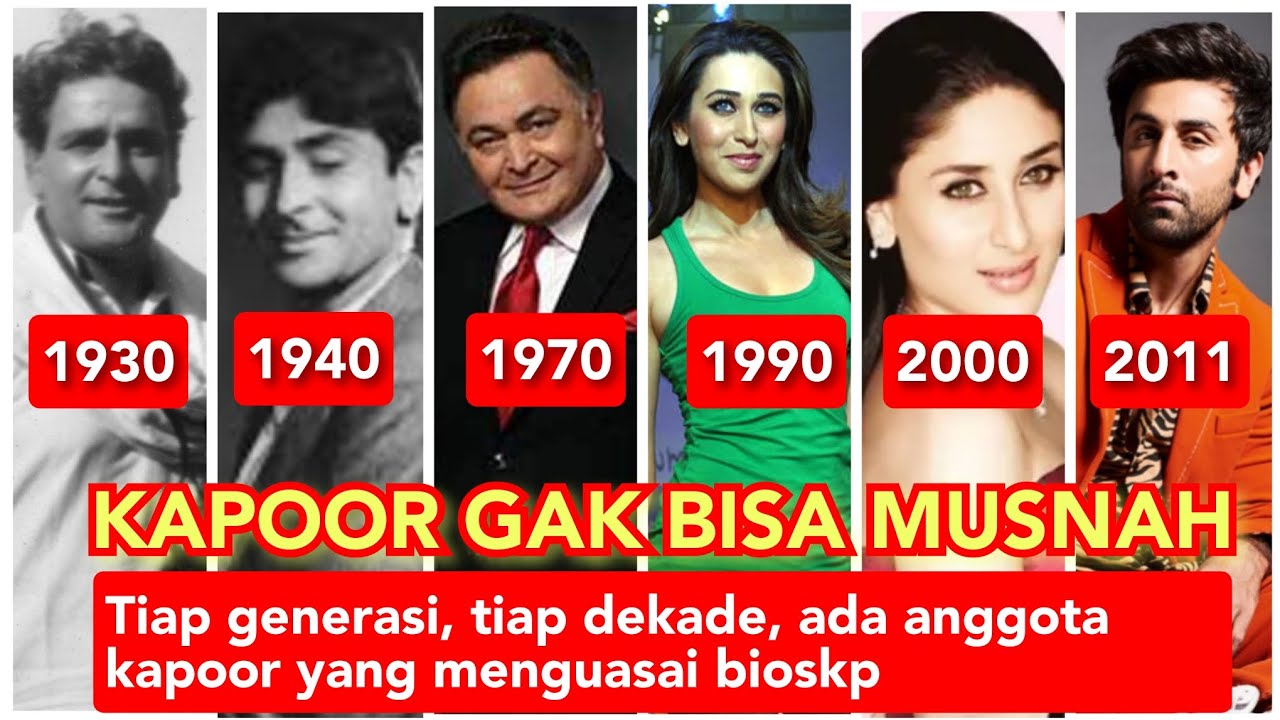 alasan keluarga KAPOOR tidak bisa musnah, tiap generasi ada anggota kapoor. sejak 1930-2024