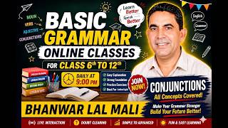 Conjunction | Parts of Speech | English Grammar Live Class by Bhanwar Lal Mali