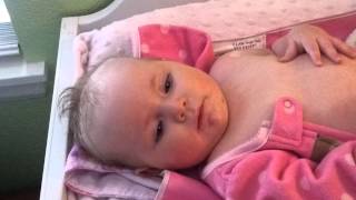 Zoe raspberries at 5.5 months