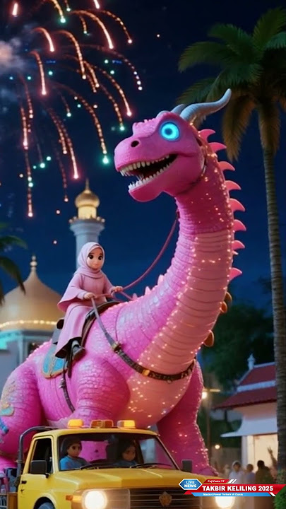 The excitement of the animated takbir keliling Idul Fitri 2025 #takbiran #animation #disney #takb...