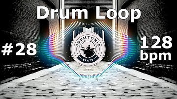 #28 Drum Loop 128 bpm 🥁 2 Drum Pattern Variations 🥁 Bass Guitar Backing Tracks 🥁 DrumTonic