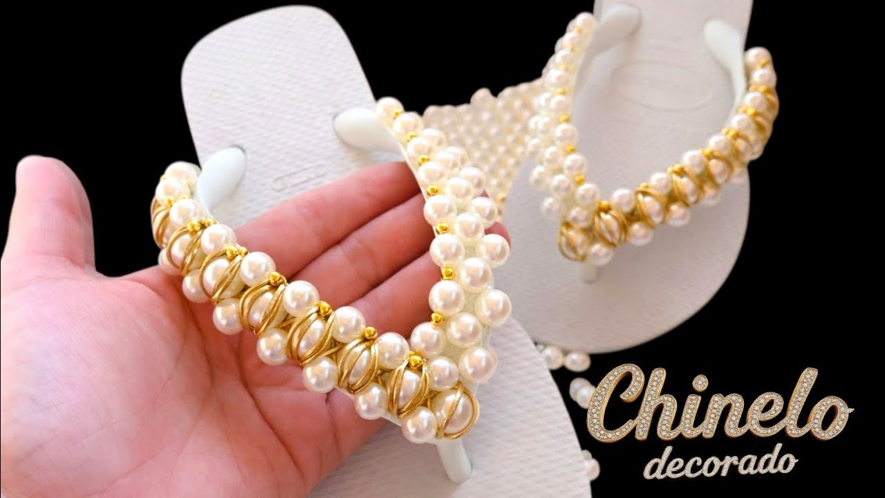 Chinelo decorado do simples ao sofisticado#artesanato  😍