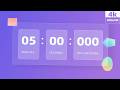5 Minute Timer With Ticking Sound & Alarm | Silent Countdown Timer | Minimalism | Memphis | 4k video