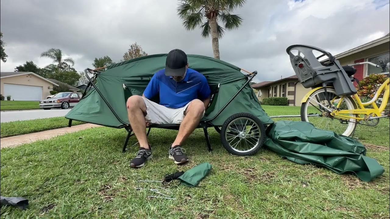 Bike Camper Trailer Tent - Folding Waterproof Bicycle Camper With 16" Off-Roa