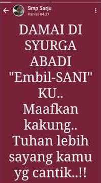 Ucapan Bela Sungkawa (Puisi sedih Kirno Plaman)
