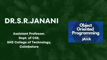 Object and class | OOP using JAVA | SNS Institutions