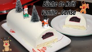 Bûche de Noël à la vanille et à la cerise