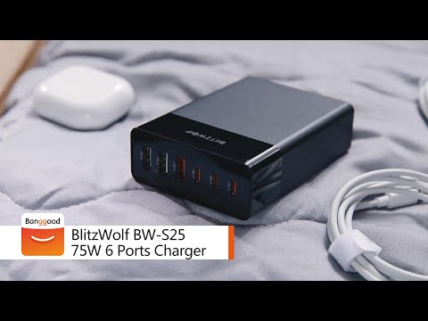 BlitzWolf 75W 6 Ports Desktop Charging Station Charger- Shop on Banggood